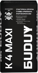 БUDUY К 4 MAXI С2ТЕ (EN 12004) ЕЛАСТИЧНА КЛЕЙОВА СУМІШ АРМОВАНА ФІБРОВОЛОКНОМ (25 кг)