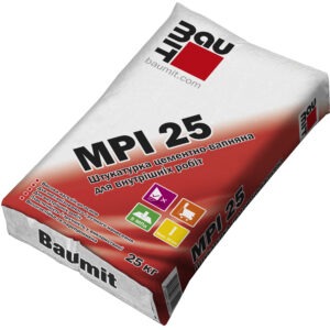 Стартова цементно-вапняна штукатурка - інтер'єрна Baumit MPI 25, 25 кг,1/54